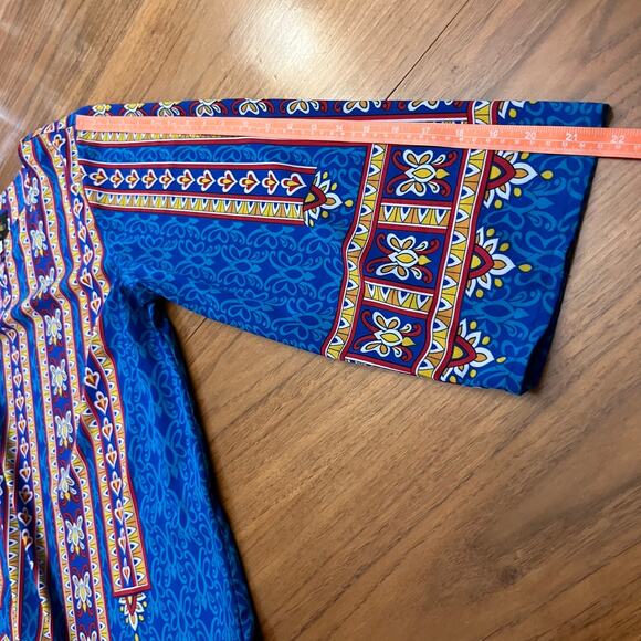 Bob Mackie Tunic Size XL Boho Tribal Long Sleeve Shirt - Picture 8 of 12